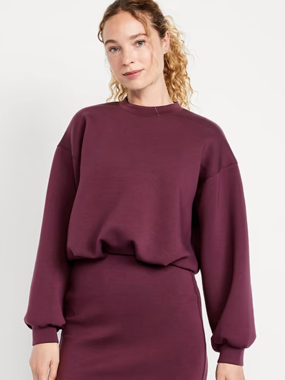 Old Navy Bounce Fleece Bubble-Hem Sweatshirt